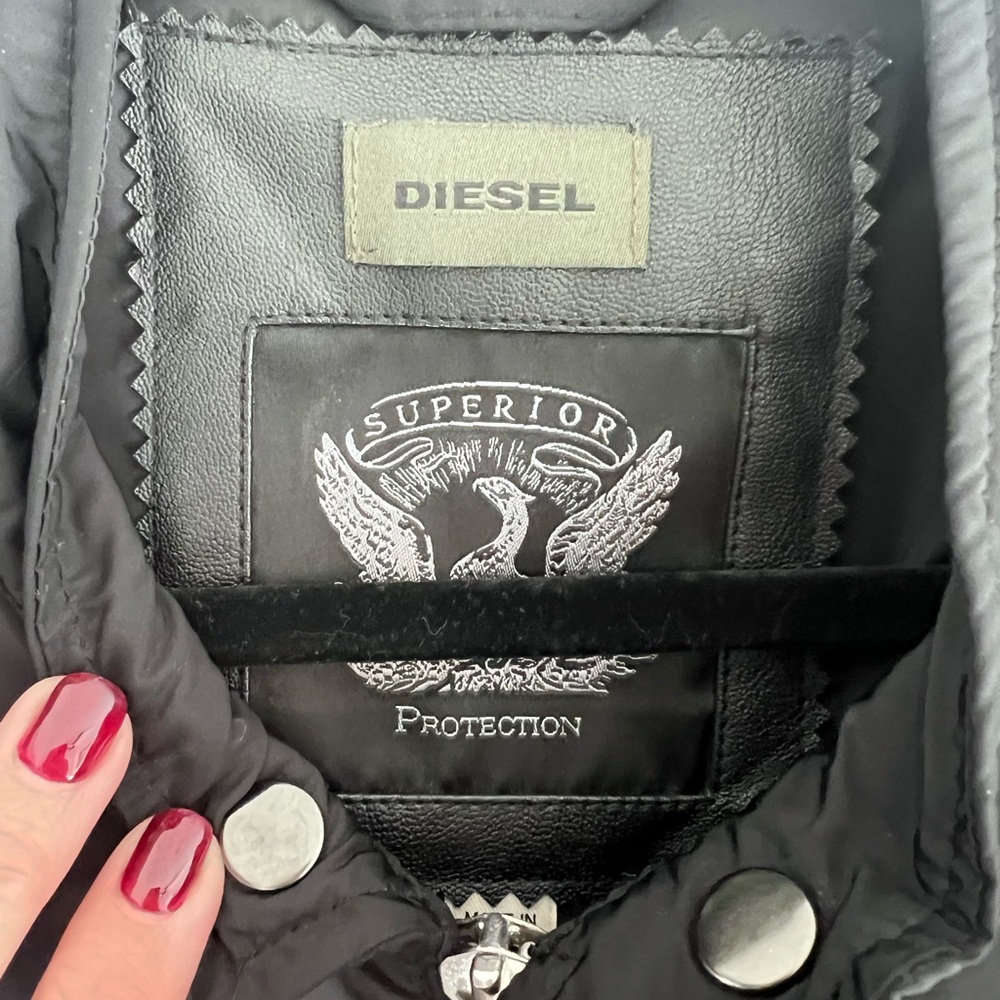 Diesel Black Windbreaker with Silver Zippers - Picture 2 of 4
